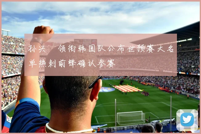 孙兴慜领衔韩国队公布世预赛大名单热刺前锋确认参赛